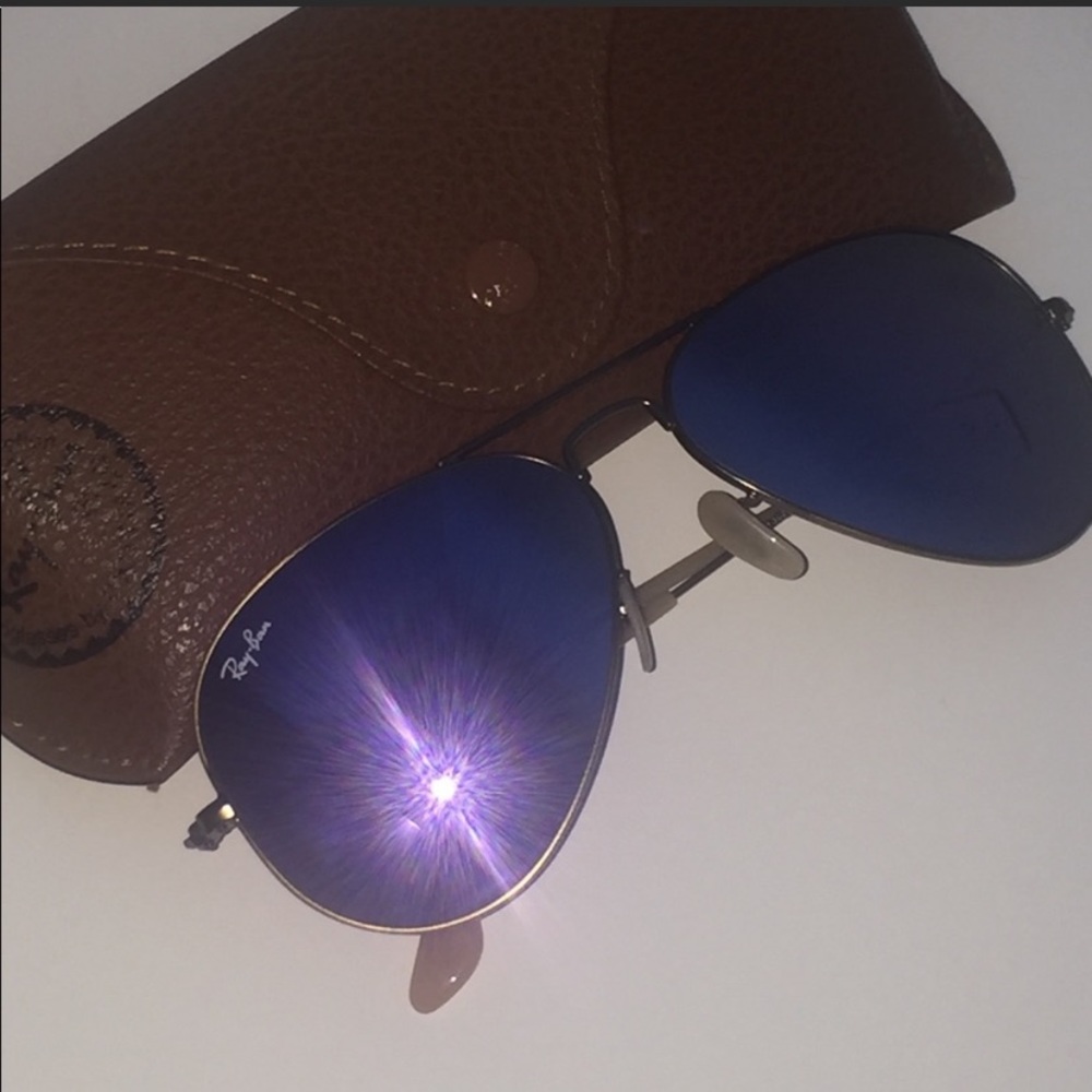 Ray ban RB3025 Aviator metallic purple sunglasses